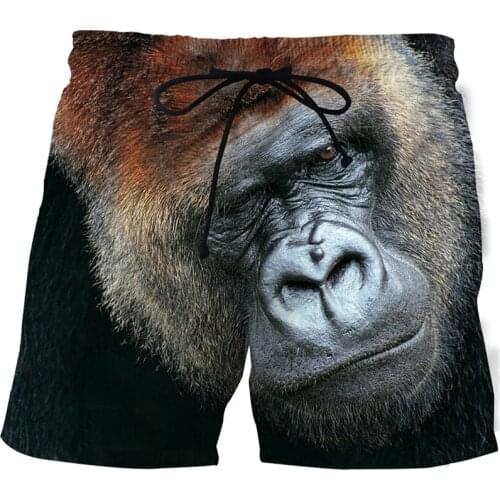 2021 3D Printed Shorts for Men and Women Summer Fun Animal Monkey Fashion Men Fun Beach Casual Shorts