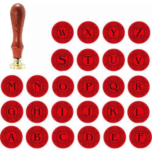 Seal Stamp, Classic Gothic Font Letter A-Z Vintage Retro Brass Head Wooden Handle Initial Sealing Wax Seal Stamp