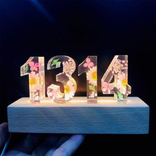 Arabic Numerals Epoxy Resin Mold Digital Number Pendant DIY Craft Silicone Mould U2JF