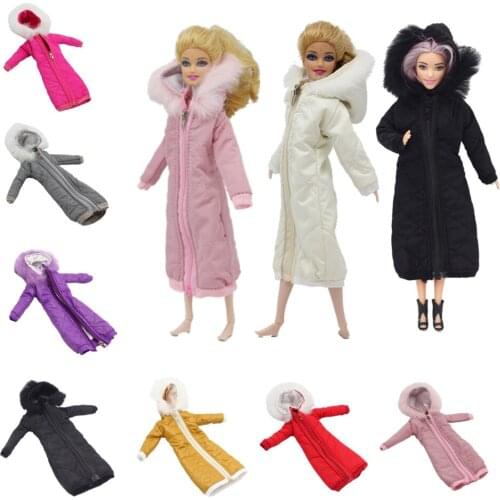 Pretty Long Coat Cotton Dress for Barbies Clothes Toy Winter Wear Wedding Dress Skirt 1/6 BJD Blythes Doll Jacket Accessories