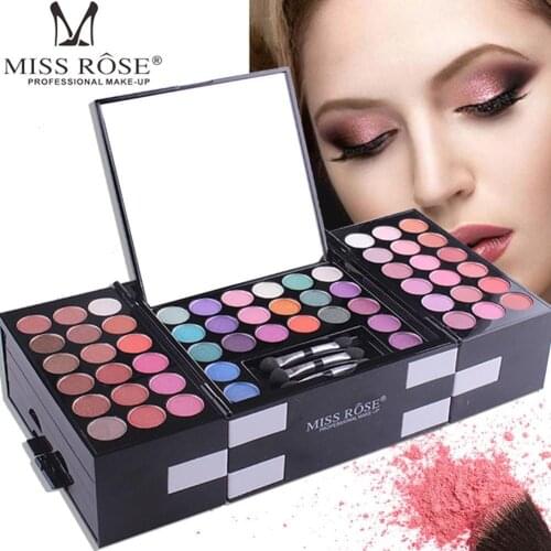 Miss Rose 142 Color Matte Eye Shadow Palette Glitter Waterproof Shimmer Eye Shadow Brighten Long Lasting Luminous Makeup Natural
