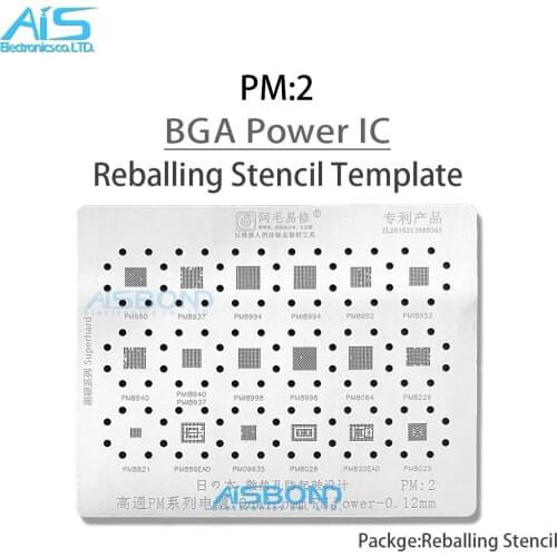 PM2 BGA Stencil Reballing For PM660 PM8994 PMI8994 PM8937 PMI8937 PM8952 PMI8952 PM8940 PMI8940 PM8998 PMI8998 PMD9635 PM8226