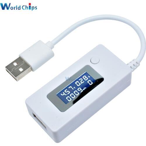 LCD USB Detector Voltmeter Ammeter Mobile Power Charger Capacity Tester Meter Voltage Current Charging Monitor 3V-7V DC 3-7V