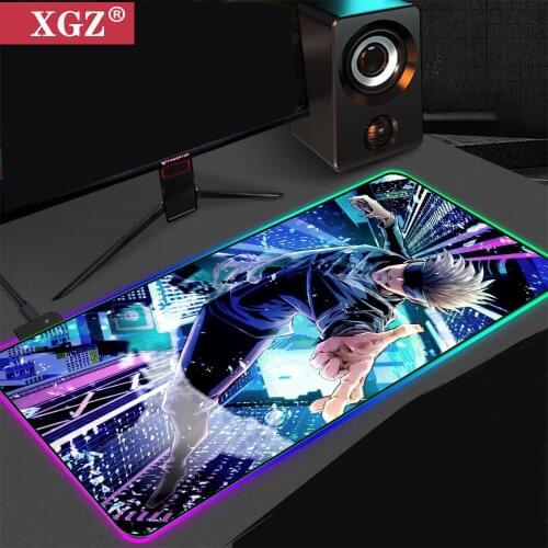 XGZ Gamers PC Non-slip 400X900X3 Cartoon RGB Large Mouse Pad, LED Rubber Pad for Laptop Peripheral Accessories, Desk Pad 300x800
