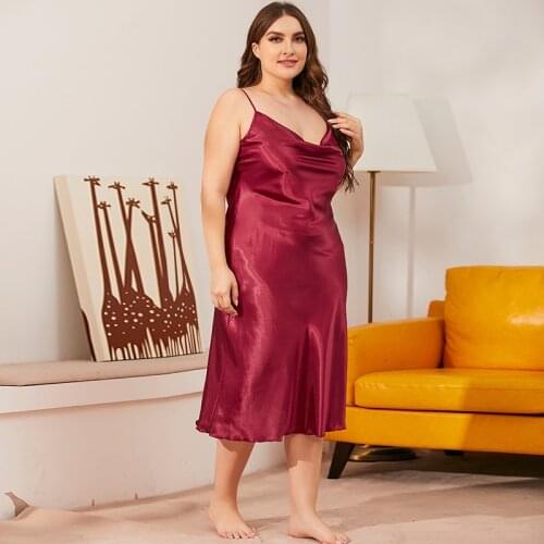 Plus Size Women Nightgowns Home Dress V-neck Silk Lady Nightdress Bathrobe Home Clothing Sleepwear Female Sexy Lingerie