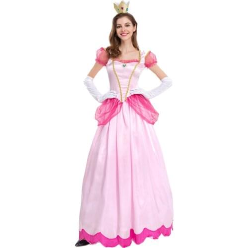 Hot Sale Aurora Princess Costume Women Fantasia Cosplay Pink Long Dress Adult Anime Halloween Party Costume Queen dress