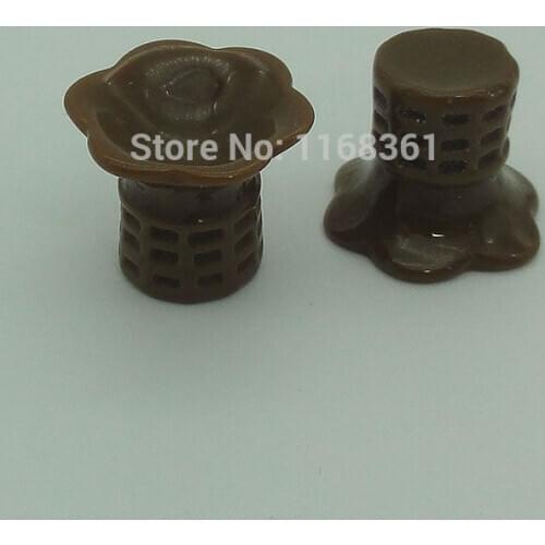 1pcs/lot resin solid brown Icecream collect 18mm Cabochons Hair Bow Center Card Frame Making Craft DIY B407-2