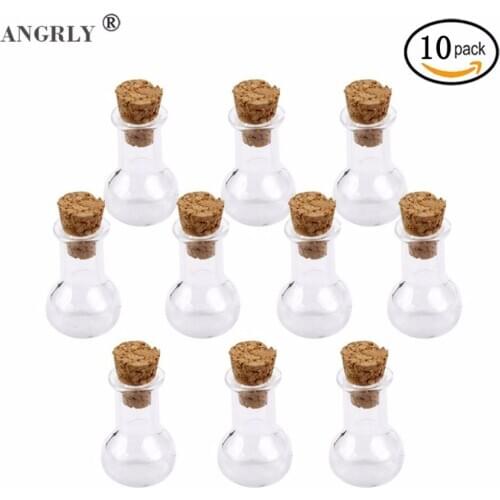 10 Pcs Wish Bottles Tiny Small Empty Clear Cork Glass Handmade Bottles Vials For Wedding Holiday Decoration Christmas Gifts