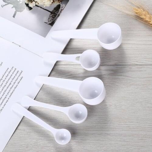 10PCS Plastic Measuring Spoons Coffee Protein Milk Powder Scoop Home Kitchen White Scoop Practice Durable Easy To Clean Tools