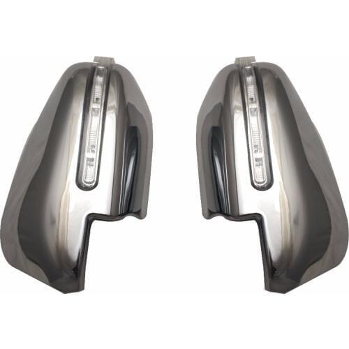 2PCS ABS Chrome plated Side Door Mirror Cover WITH LED For Toyota Fortuner AN160 HILUX SW4 REVO 2015 2016 2017