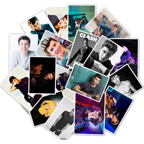 25pcs Singer Shawn Mendes Waterproof Pvc Sticker For Luggage Skateboard Phone On Laptop Moto Bicycle Wall Guitar Stickers