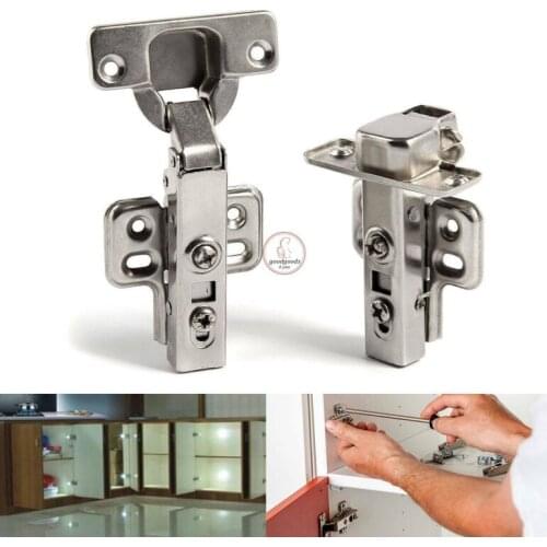 35mm Soft Close Kitchen Cabinet Cupboard 3 Pattern Plate Screw Door Hinge +Light