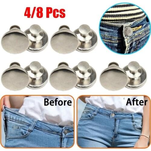 4/8pcs Jean Buttons Adjustable Detachable Jeans Pin Buttons Nail Sewing-free Buckles for DIY Clothing Garment Button Accessories