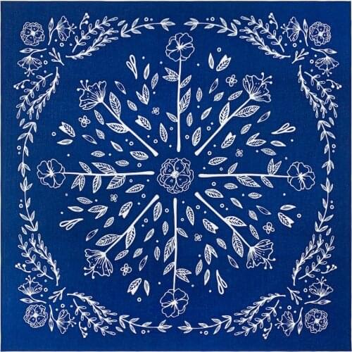 55cm Japanese Blue Cotton Camping Hiking Scarf Sport Headwear Bandanas Turban Hand Band Magic Scarves Outdoor Cycling Headband