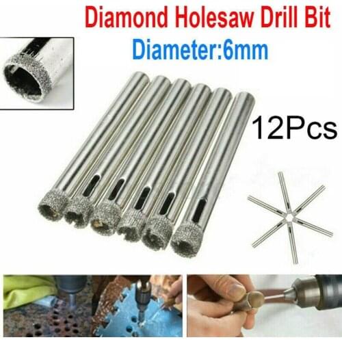 12Pcs 6mm Diamond Cutter Hole Saw Drill Bit Tools Set For Tile Ceramic Glass New And High Quality