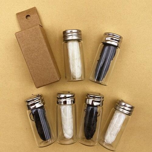 Oral hygiene bamboo dental floss, bottle with mint flavour for teeth cleaning, option 30m