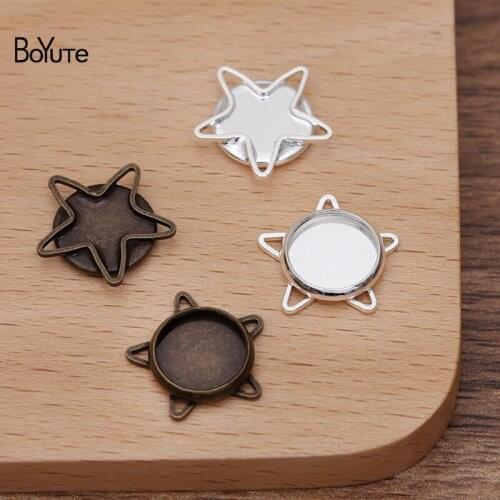 BoYuTe Custom Made (200 Pieces/Lot) Fit 10MM Cabochon Stone Base Blank Tray Setting Diy Jewelry Accessories Handmade Materials