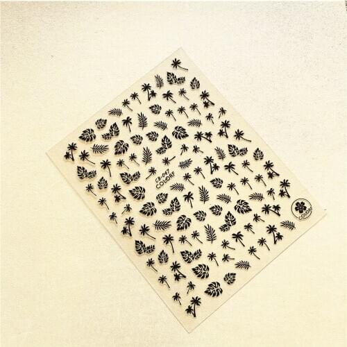 CB-047 CB-050 Coconut leaf banana leaf 3D Back glue Nail Art Stickers Decals Sliders Nail ornament decoration