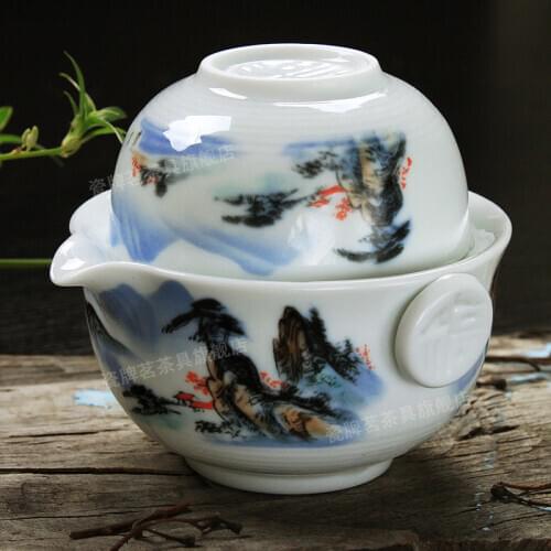 Tea Set Include 1 Pot 1 Cup, High Quality Elegant Gaiwan,Beautiful and Easy Teapot Kettle Tea Pot