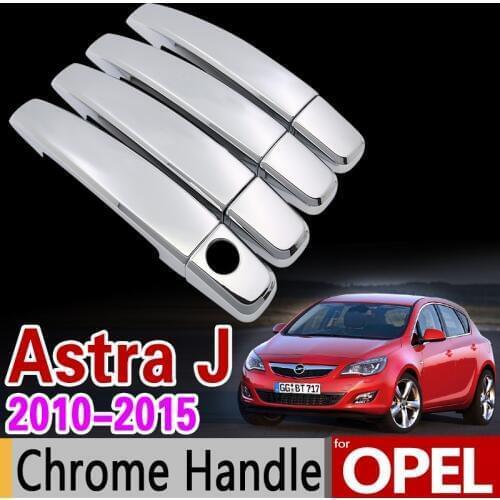 For OPEL Astra J 2010-2015 Chrome Handle Cover Trim Set Vauxhall Holden OPC GTC VRX2012 2014 Car Accessories Sticker Car Styling