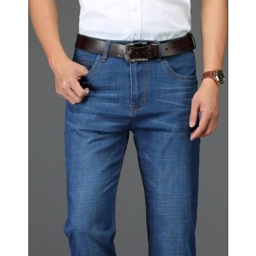 Brand Men jeans New High Quality Cotton Trousers Mid Straight Regular Full length Large Big size 29-42 Jeans Pants
