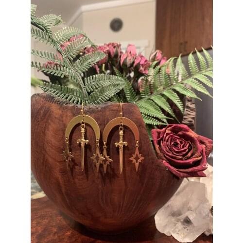 Dagger Earrings, Hypoallergenic Witch Tarot Earrings, Aesthetic Valentines Jewelry