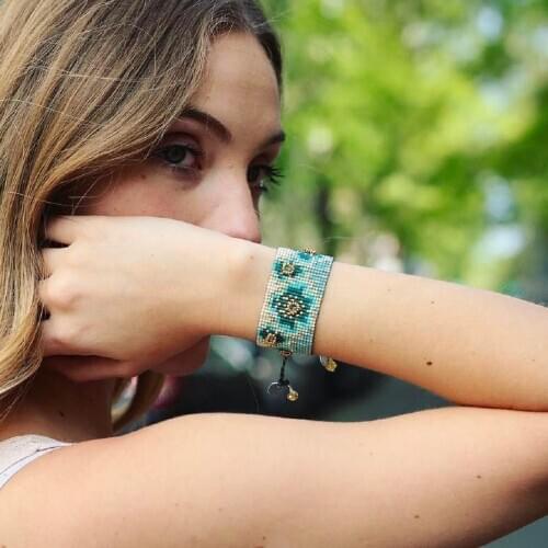 Go2boho MIYUKI Bracelet Women Gift Bracelets Jewellery Boho Flower Pulseras 2020 New Winter Handmade Loom Woven Jewelry Armband