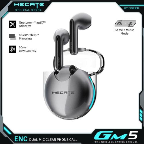 HECATE GM5 tws gaming earbuds Qualcomm aptX Bluetooth 5.2 low latency 40h Playback Time true wireless gaming earphone by EDIFIER