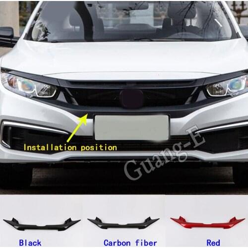 Car Cover Frame Sticker Trim Front Logo Mark Decorative Mark Grid Grill Grille Racing For Honda Civic 10th Sedan 2019 2020 2021