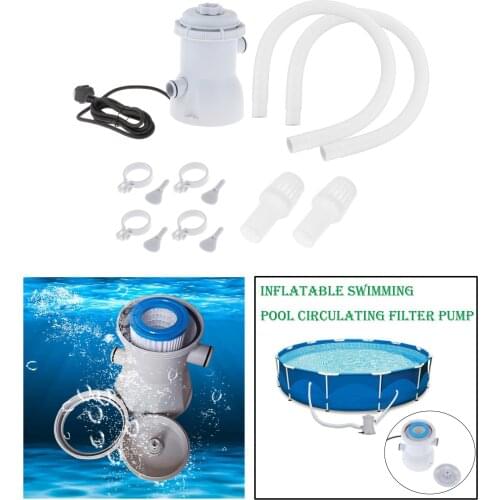 110V Above Ground Swimming Pool Filter Pump Pool Water Cleaner with Cartridge 300 Gallon Pump Flow Rate, US