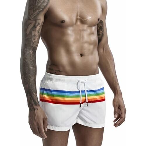 New Beach Sports Shorts Mens Boxer Hot Spring Swimming Trunks Fashion Color Matching Swimsuit Swimming Sports Beach Pants