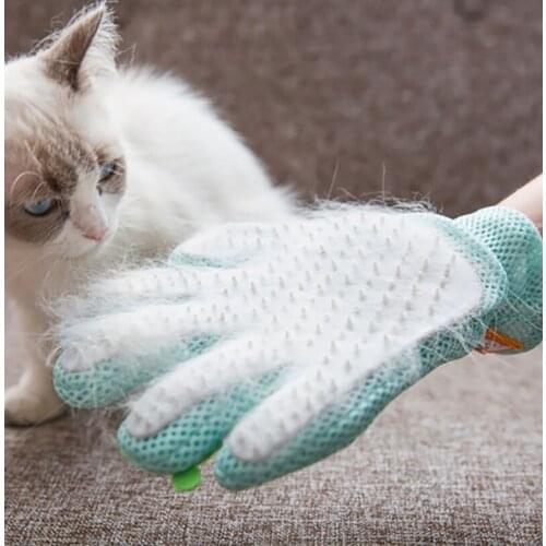 Cats Hair Removal Gloves Mitts Rabbit Cat Grooming Supplies Cat Accessories Scrub Massage Brush Anti-Scratch Bite Protect Hand