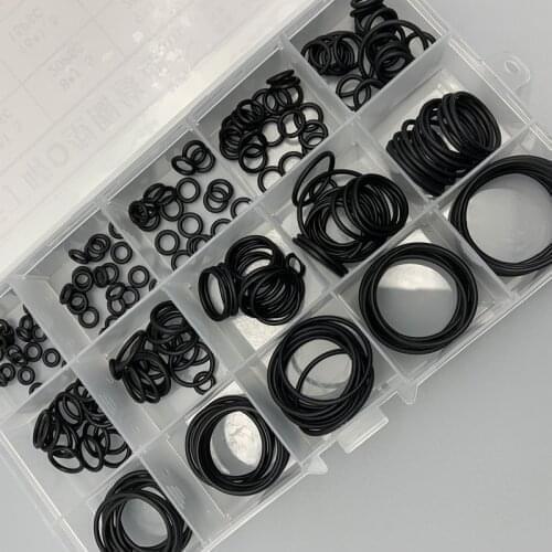 225pcs/Box Rubber O Ring Thickness 1.5mm Assortment Black O-Ring Seals Set Nitrile Washers High Quality For Car Gasket 15 Sizes