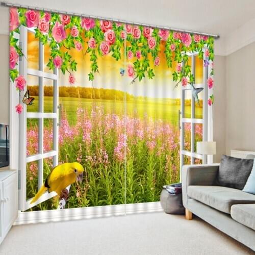 Luxury Blackout 3D Window Curtain For Living Room window curtains