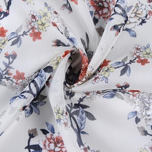 Gray soft chiffon printed stripe texture tulle fabric used for dress shirt fabric, by the meter