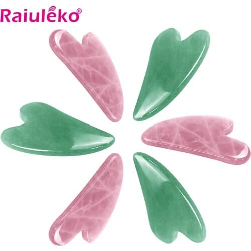 Natural Jade Gua Sha Scraper Board Massage Rose Quartz Jade Guasha Stone For Face Neck Skin Lifting Wrinkle Remover Beauty Care