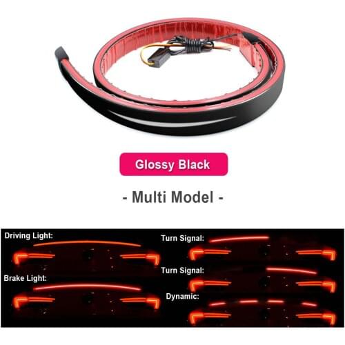 Universal Car Brake Light LED Turn Signal Running Stop Driving Warning Modified LED Rear Flexible Spoiler Wing Lip Kit Car Trunk