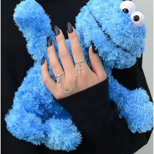 Punk Hip Pop Cross Rings For Women Men Fashion Finger Chain Adjustable Butterfly Open Ring Set Party Jewelry Gifts