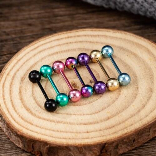Vintage 7 Color/set Tongue Rings Ear Bone Piercings faker Lip Pircings Goth Anti-allergic Stainless Steel Punk Body Jewelry