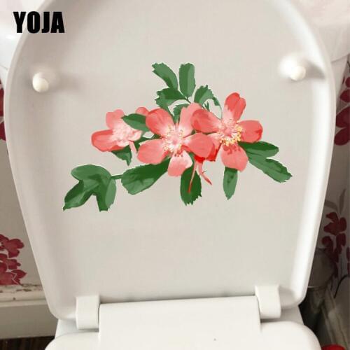 YOJA 21.9X14CM Lovely Flower Childern Bedroom Wall Sticker WC Decor Home Room Toilet Decal T1-1781