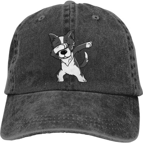 Funny Dabbing Border Collie Dog Dab Dance Baseball Cap cowboy hat Peaked cap Cowboy Bebop Hats Men and women hats