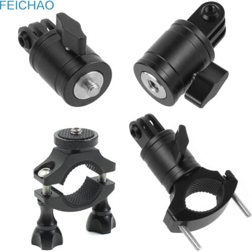 Bike Motorcycle Handlebar Mount Clip D30/D45mm Anti-loose Knob Lock Tube Clamp for GoPro 9 8 Insta360 ONE R X X2 Camera Bracket