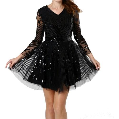 Women New Sequin Evening Dress Spring And Summer Slim Sexy Party Dress