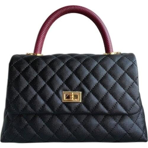 Womens Diamond Check Chain Bag Leather Shoulder Messenger Handbag Bags for Women 2021