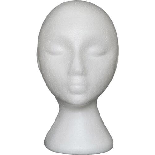 Female Styrofoam Wig Head Mannequins Manikin, Womens Wigs, Hats & Hairpieces Displaying Model Head, White Color