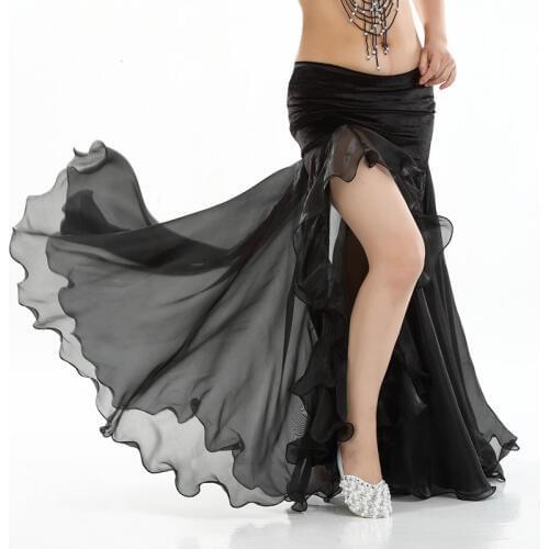 Belly Dance Costume Lady Bellydancing Skirt 2-layer Mesh Skirt Sexy Bellydance Wrap Women Skirt Performance Dancewear
