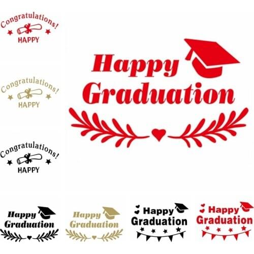 Gold Red Black Happy Graduation Balloon Sticker or Feather Balloon or 18inch PVC Transparent Helium Bubble Balloon Decorations