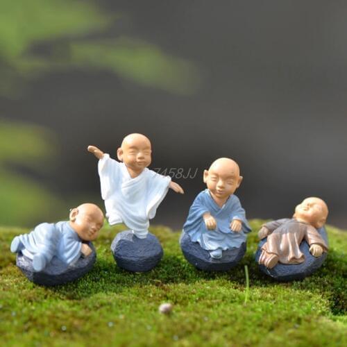 Monk Figure Ornaments Kung Fu Doll Toy Mini Dollhouse Bonsai Garden Decor Gift G06 Drop ship