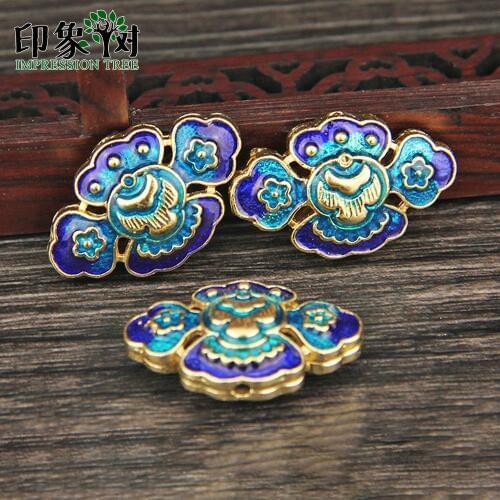2pcs 2*18*29mm Retro Nepal Charms Handmade Flower Shaped Copper Antique Gold For Jewelry Making DIY Bracelets 864