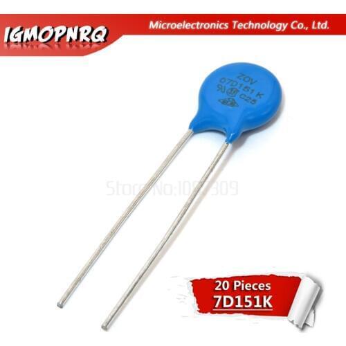 20pcs varistor 07D151K 150V piezoresistor 07D151 7D151